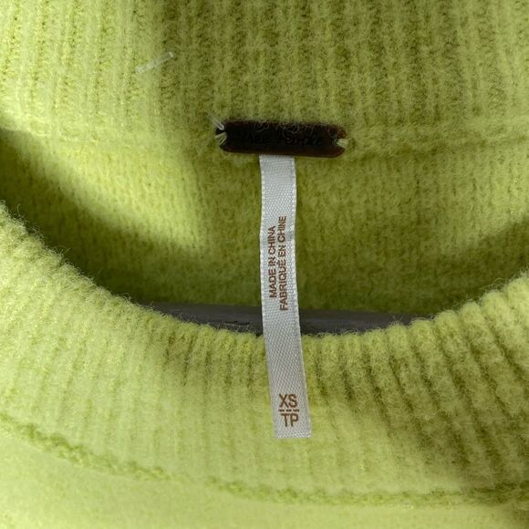Free People Women’s Peaches High-Low Tunic Sweater Celery Green XS - Picture 11 of 13